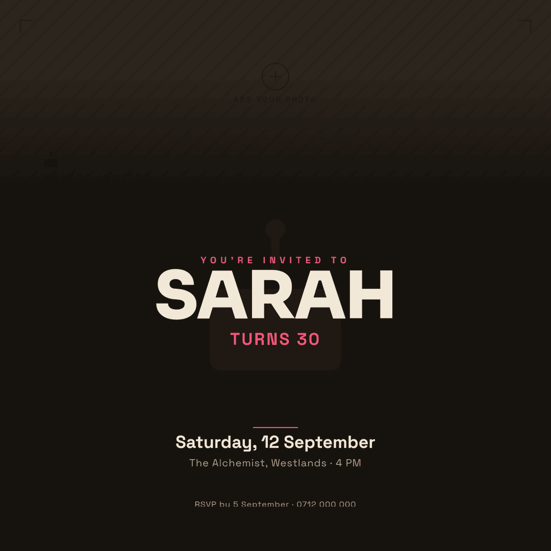 birthday invitation, square