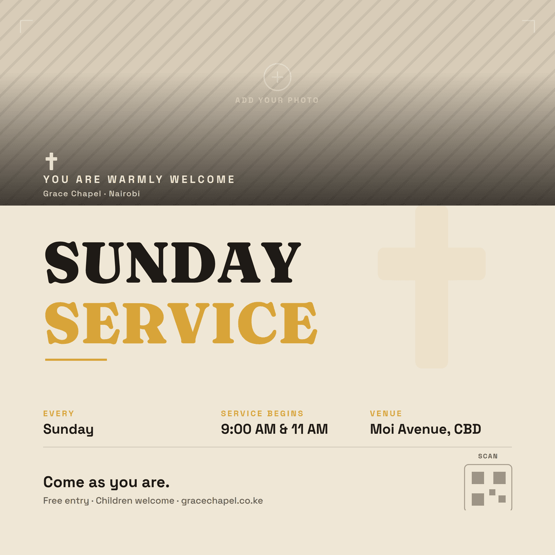Corporate Sunday service flyer, square