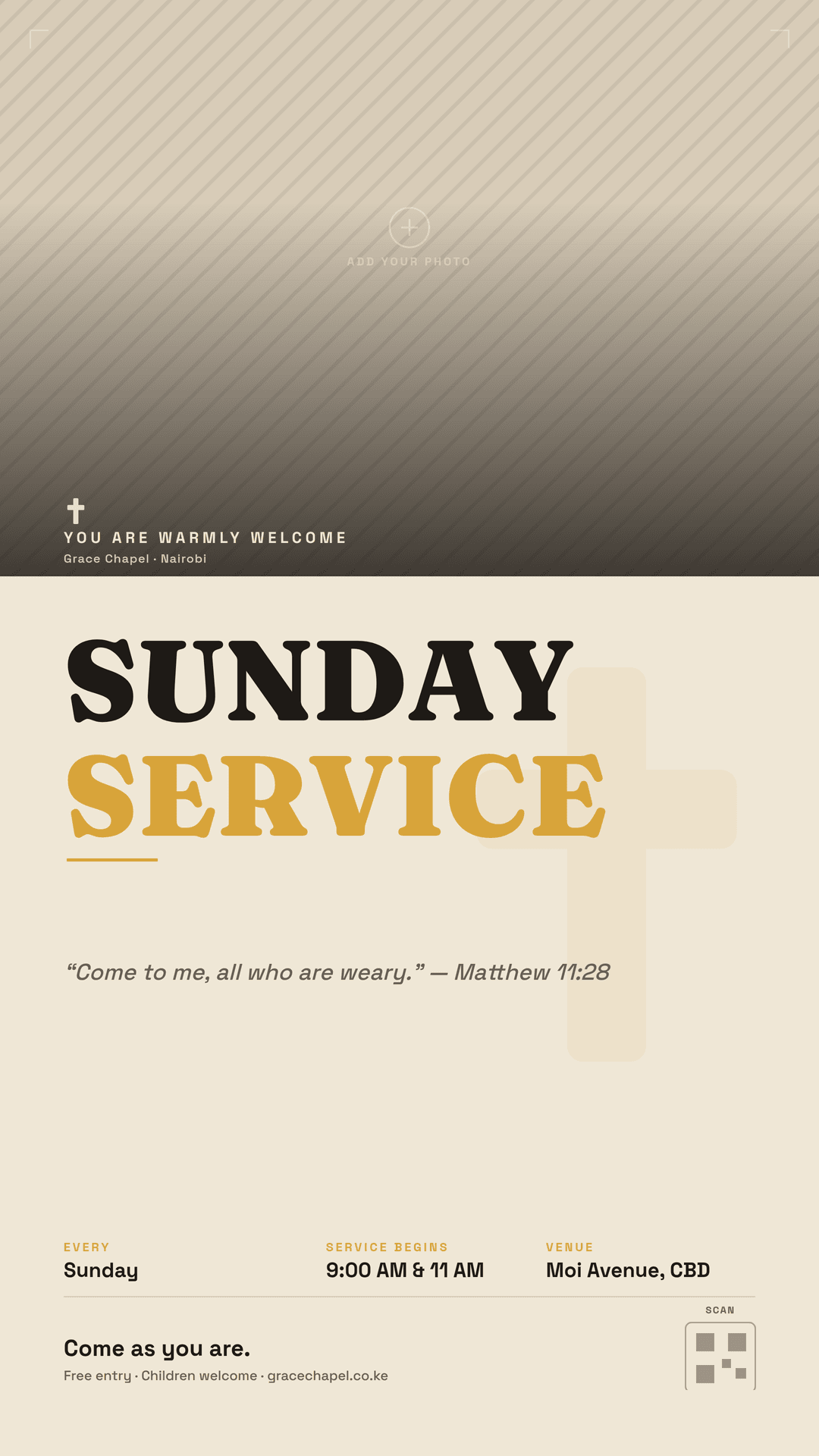 Corporate Sunday service flyer, story