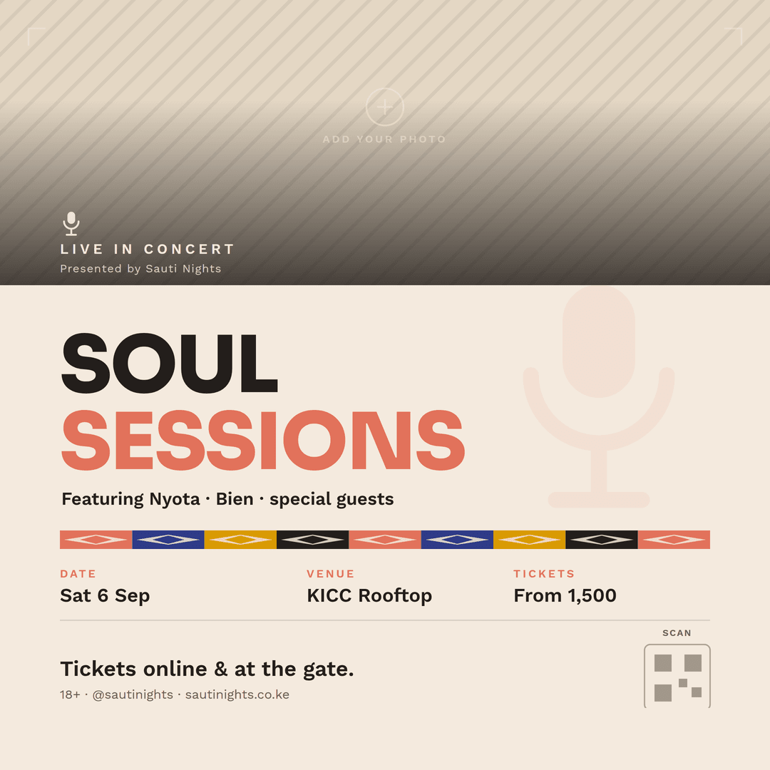 Afro-Modern concert flyer, square