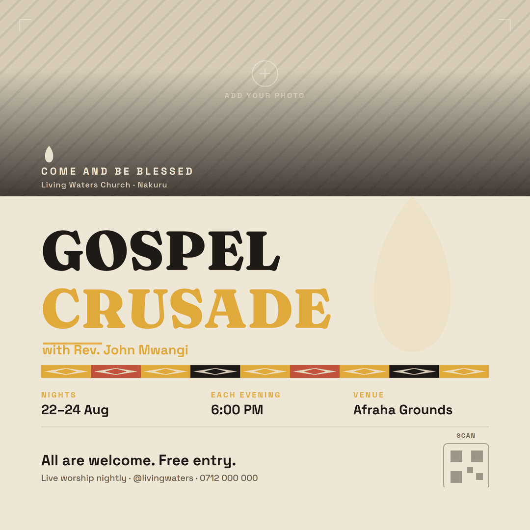 Corporate gospel crusade flyer, square