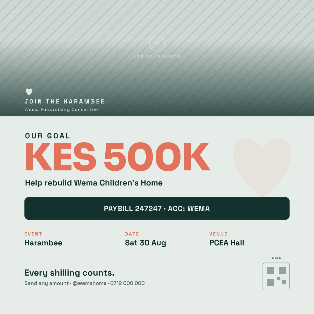 harambee fundraiser flyer, square