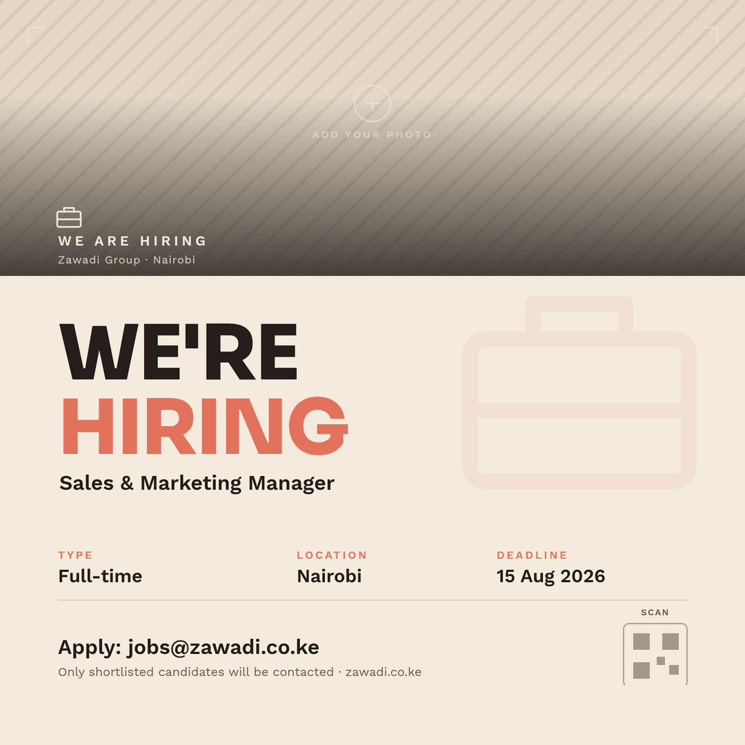 Afro-Modern we're hiring flyer, square