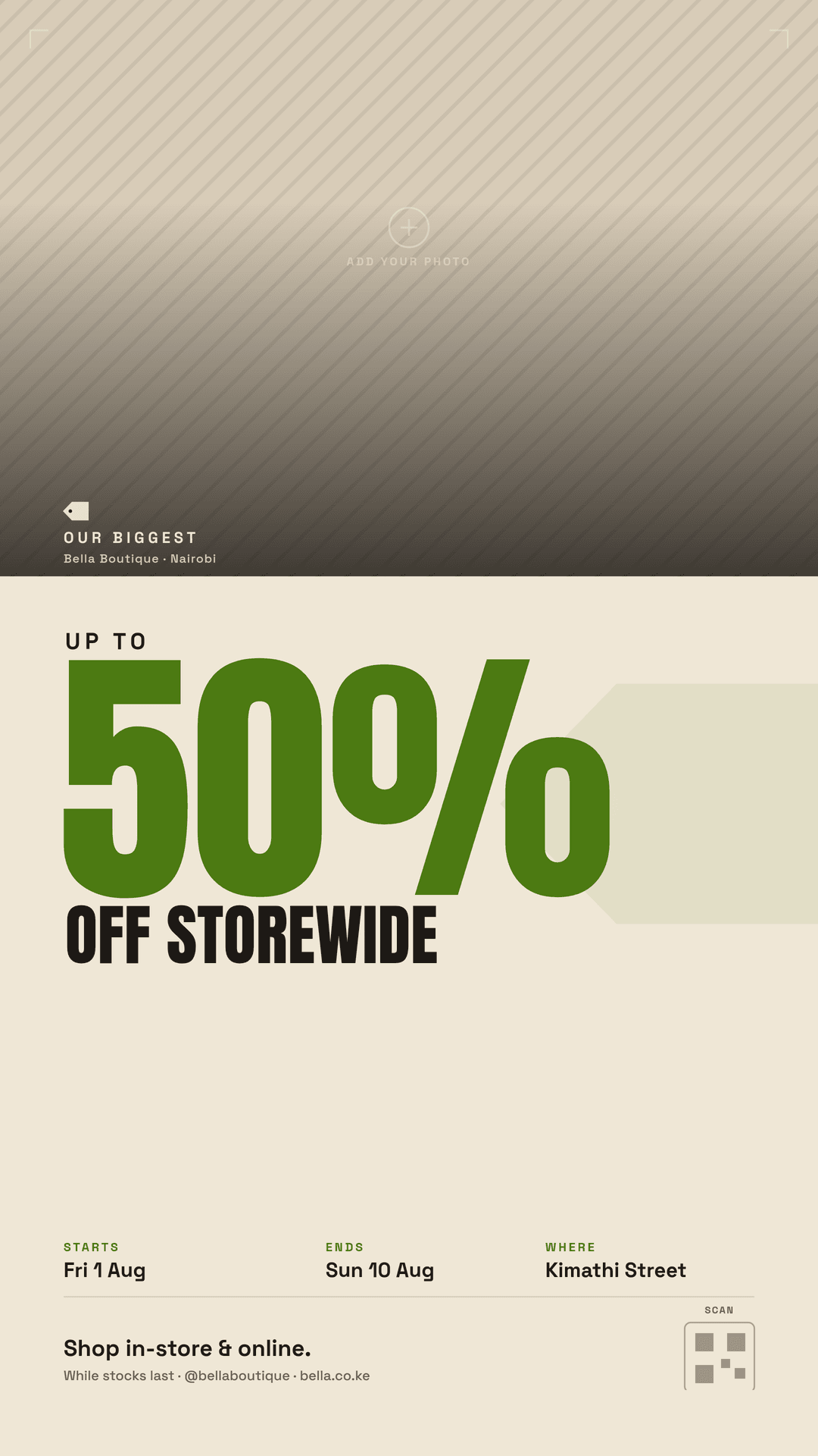 Corporate sale flyer, story
